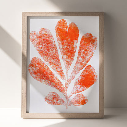 Red neutral Trendy Monoprint Nordic Abstract Heart Plant Relief Monotype Print Quiet Luxury Wall Art Decor Original Handprint Artwork One of a Kind  mothers day gift, mother in law gift, mom birthday gift, Modern kitchen art, long distance gift, living room wall art minimalist, Living room wall art, dopamine, laundry room decor, kitchen wall art, illustration print, Housewarming gift, hostess gift, home gift unique, heirloom gift, handmade gift for wom
