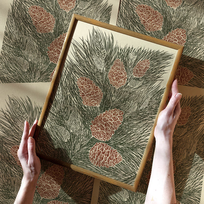 Retro Cottagecore Pine Autumn Sage Green Linocut Print Original Artwork Nature Foraged Pinecones Bedroom Wall Art Decor Christmas Self Gift
hand carved, wall hanging, unique Vintage art, unique wall art, trendy wall art, thank you gift boss, teacher appreciation gift, master bedroom, Summer wall art, large wall art, sister in law gift, shelf decor, self gift, rustic artwork, Retro scandinavian artwork, handprint, retirement gift, Relief print, realtor closing gift, Printmaking art, original illustration