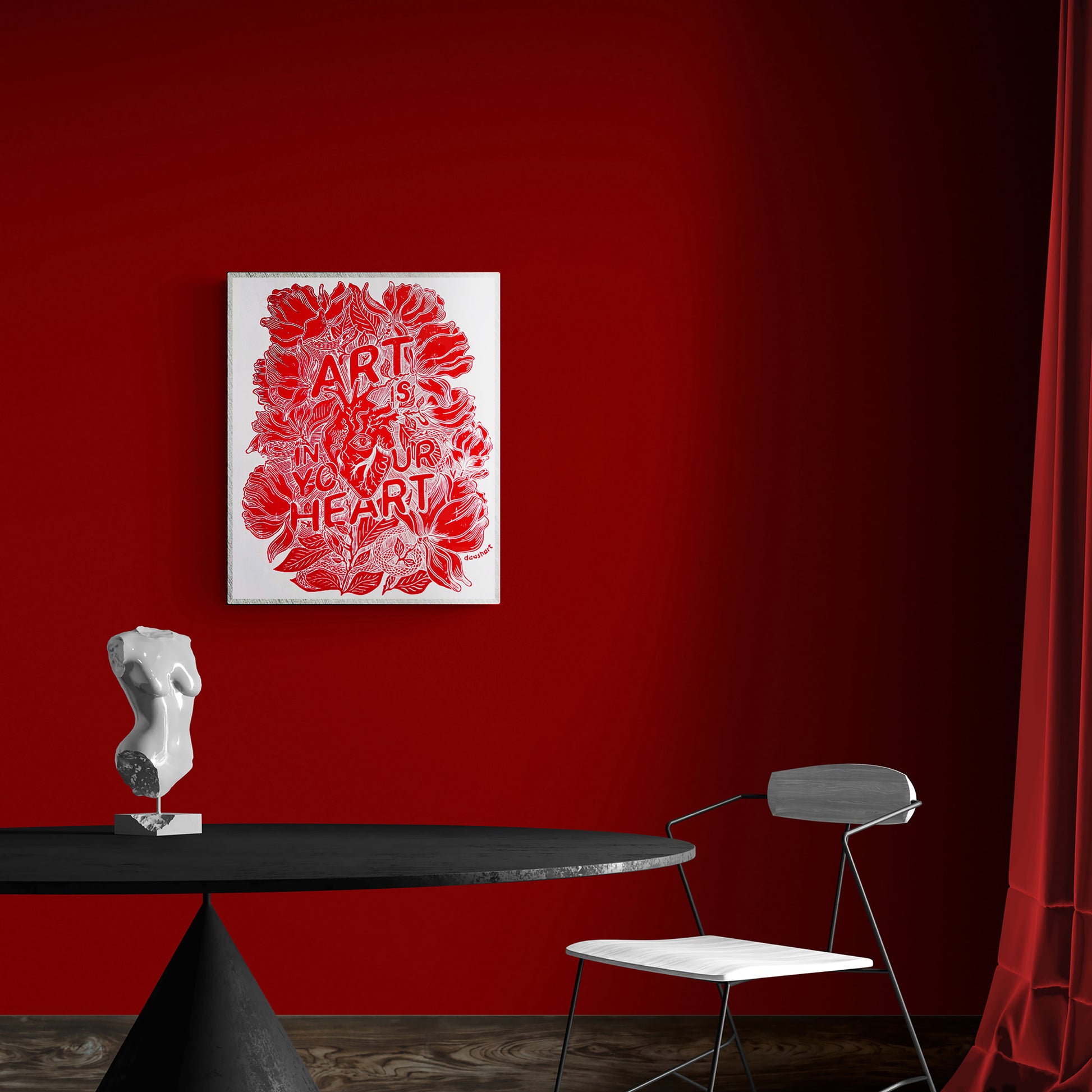 red white art is in your heart inspirational phrase emotional quote large linocut print botanical lino magnolia flowers home office decor man cave decor sister unique gift relief linogravure monoprint tattoo
living room hallway staircase foyer
Retro scandinavian artwork, handprint, retirement gift, Relief print, realtor closing gift, Printmaking art, original illustration, hallway wall art, original artwork, one of a kind, office wall decor, family room, nurse gift, niece gift from aunt, new mom gift, new 