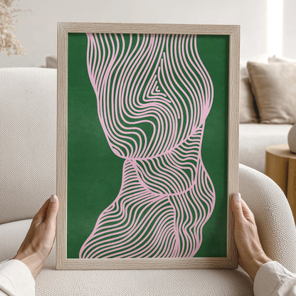 trendy 2026 palette blush pink green relaxing abstract contemporary lines printable wall art reading nook decor mid century modern gen z celebrated digital poster aesthetic prints glamoratti gaming room decor downloadable  large living room bedroom new apartment gift present Geometric self downloadable instant illustration moody kitchen dining room bathroom dorm laundry home office classical above bed new home housewarming heirloom girlfriend grandma wife daughter big sister best friend entryway