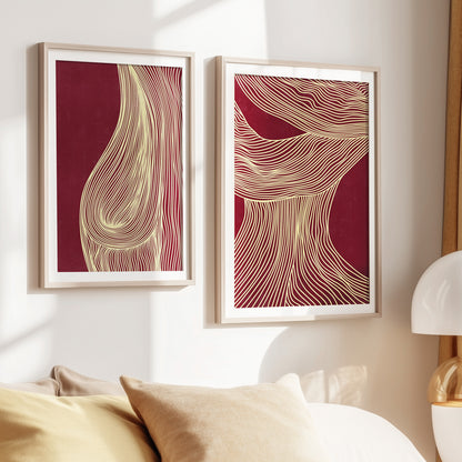 trendy 2026 palette burgundy red cherry gallery wall set of 3 peice butter yellow color relaxing abstract contemporary lines printable wall art above bed nordic scandinavian neutral woman aesthetic prints digital poster
master bedroom glamoratti cabernet red new home gift idea mid century large living modern minimalist girlfriend downloadable instant download geometric shabby chic bathroom coquette preppy dorm laundry man cave men's home office mom mother female grandmother self shelf sister