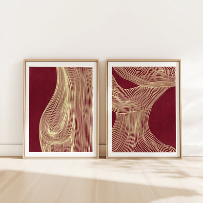 trendy 2026 palette burgundy red cherry gallery wall set of 3 peice butter yellow color relaxing abstract contemporary lines printable wall art above bed nordic scandinavian neutral woman aesthetic prints digital poster
 long distance gift for husband back to school gift thinking of you gift new job giftbeige wabi sabi organic textured soft neutral contemporary art boho wall decor earth tone calm aesthetic creative workspace bedroom modern kitchen dining room bathroom plant baby shower godparent godfather