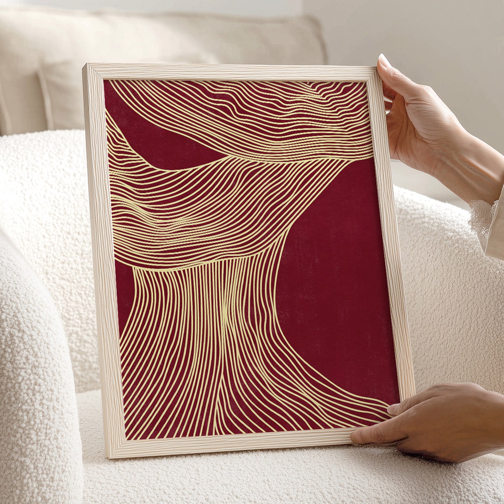 burgundy red cherry trendy 2026 palette butter yellow color relaxing abstract contemporary lines printable wall art master bedroom glamoratti aesthetic prints digital poster cabernet red 
mployee appreciation gift gallery wall art new home gift unique self gift toddler reading nook 16th birthday 21st birthday gift for her 21st birthday gift handmade house warming&nbsp; living room office entryway modern spa digital instant gift for her for him mudroom for friend graduation teacher appreciation hallway gift