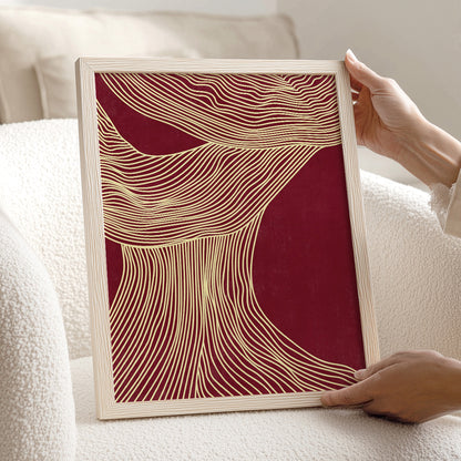 burgundy red cherry trendy 2026 palette butter yellow color relaxing abstract contemporary lines printable wall art master bedroom glamoratti aesthetic prints digital poster cabernet red 
mployee appreciation gift gallery wall art new home gift unique self gift toddler reading nook 16th birthday 21st birthday gift for her 21st birthday gift handmade house warming&nbsp; living room office entryway modern spa digital instant gift for her for him mudroom for friend graduation teacher appreciation hallway gift