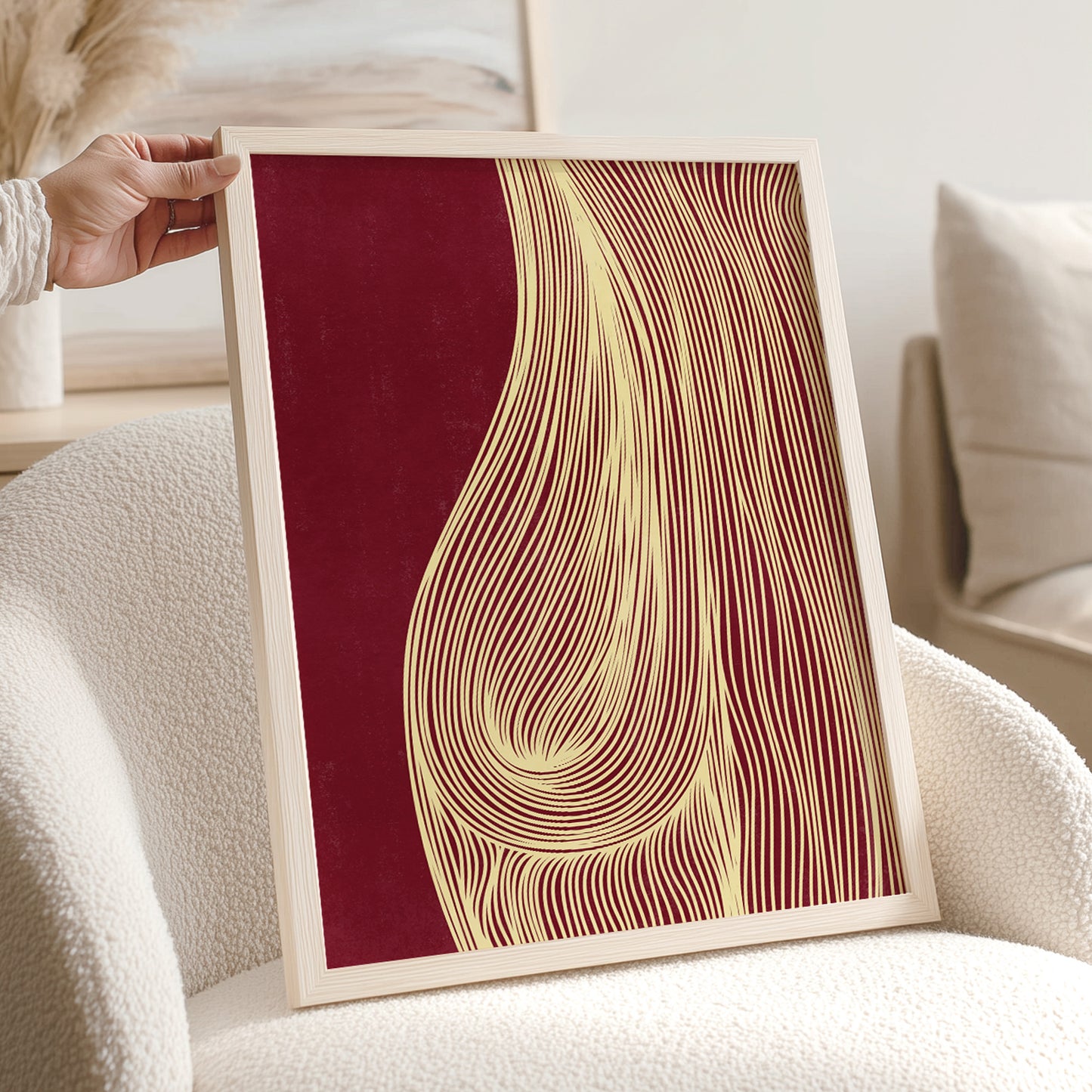 trendy 2026 palette burgundy red cherry butter yellow color relaxing abstract contemporary lines printable wall art mid century modern powder room decor above bed aesthetic prints digital poster
 mindfulness meditation wellness yoga space classical bauhaus above bed decor zen decor retirement gift going away gift for coworker employee appreciation gift pass the gift game realtor closing gift employee appreciation gift gallery wall art new home gift unique self gift toddler reading nook 16th birthday 21st 
