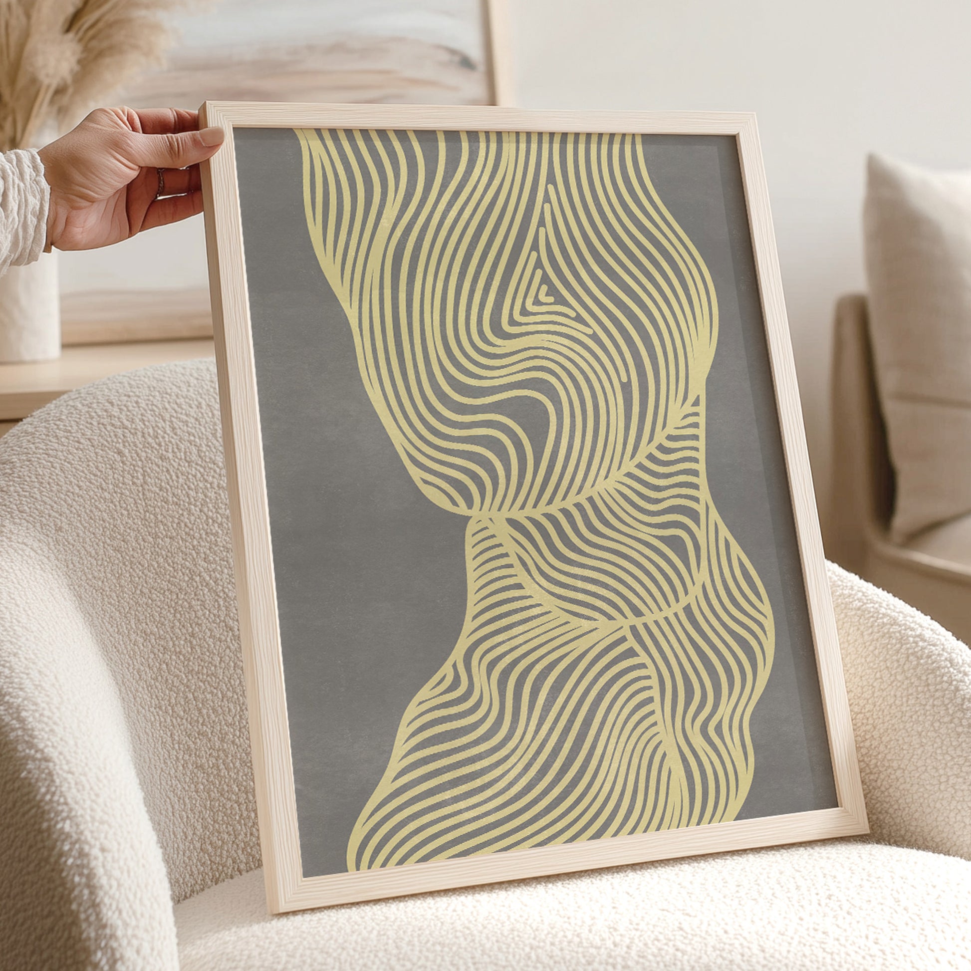 trendy 2026 palette butter yellow gray relaxing abstract contemporary lines printable wall art master bedroom mid century modern sister gift ideas digital poster aesthetic prints man cave yoga space entryway wall decor home office treat yourself nordic scandinavian new beginnings gift hallway primary bedroom instant download meditation soft minimalist scandi therapist kitchen self living room geometric bathroom dorm laundry mom mother female grandmother above bed new home housewarming shelf