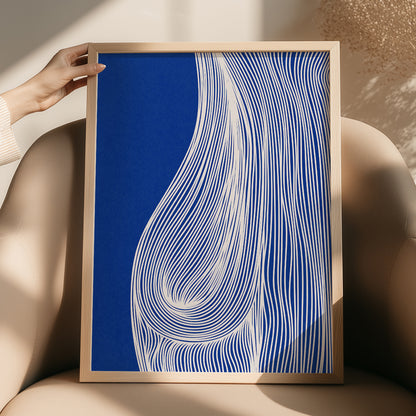 trendy 2027 cobalt blue luminous blue color relaxing abstract contemporary lines geometric woman printable wall art mid century modern above bed prints digital poster 
minimalist monochrome aesthetic nordic scandinavian long distance gift for husband back to school gift thinking of you gift new job gift beige wabi sabi organic textured soft neutral contemporary art boho wall decor calm aesthetic creative workspace bedroom modern kitchen dining room bathroom godparent godfather 