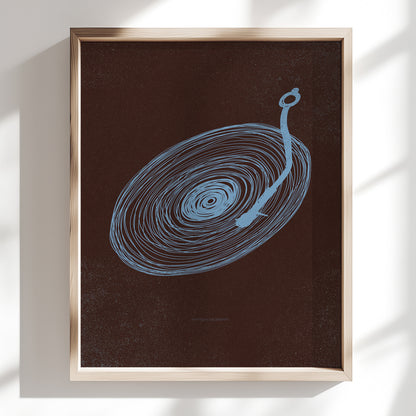 Brown trendy 2026 palette cool blue color monochrome abstract vinyl record prints mid century modern contemporary lines printable wall art music lover gift man cave husband gift ideas digital poster masculine decor quiet luxury dark gift him masculine gift teen boy room audiophile living room boyfriend collectors retro fans workspace DJs Minimalist Player audiophiles Scandinavian home office creative interiors musician girlfriend present Housewarming couple Bedroom downloadable instant download