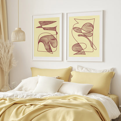 trendy 2026 palette gallery wall set of 2 peice butter yellow color neutral minimalist relaxing abstract contemporary lines printable wall art master bedroom foyer wall decor aesthetic prints digital poster
 appreciation gift pass the gift game realtor closing gift employee appreciation gift gallery wall art new home gift unique self gift toddler reading nook 16th birthday 21st birthday gift for her 21st birthday gift handmade house warming living room office entryway modern spa digital instant gift 