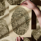 Vintage Chrysanthemum flowers linocut print wall art decor