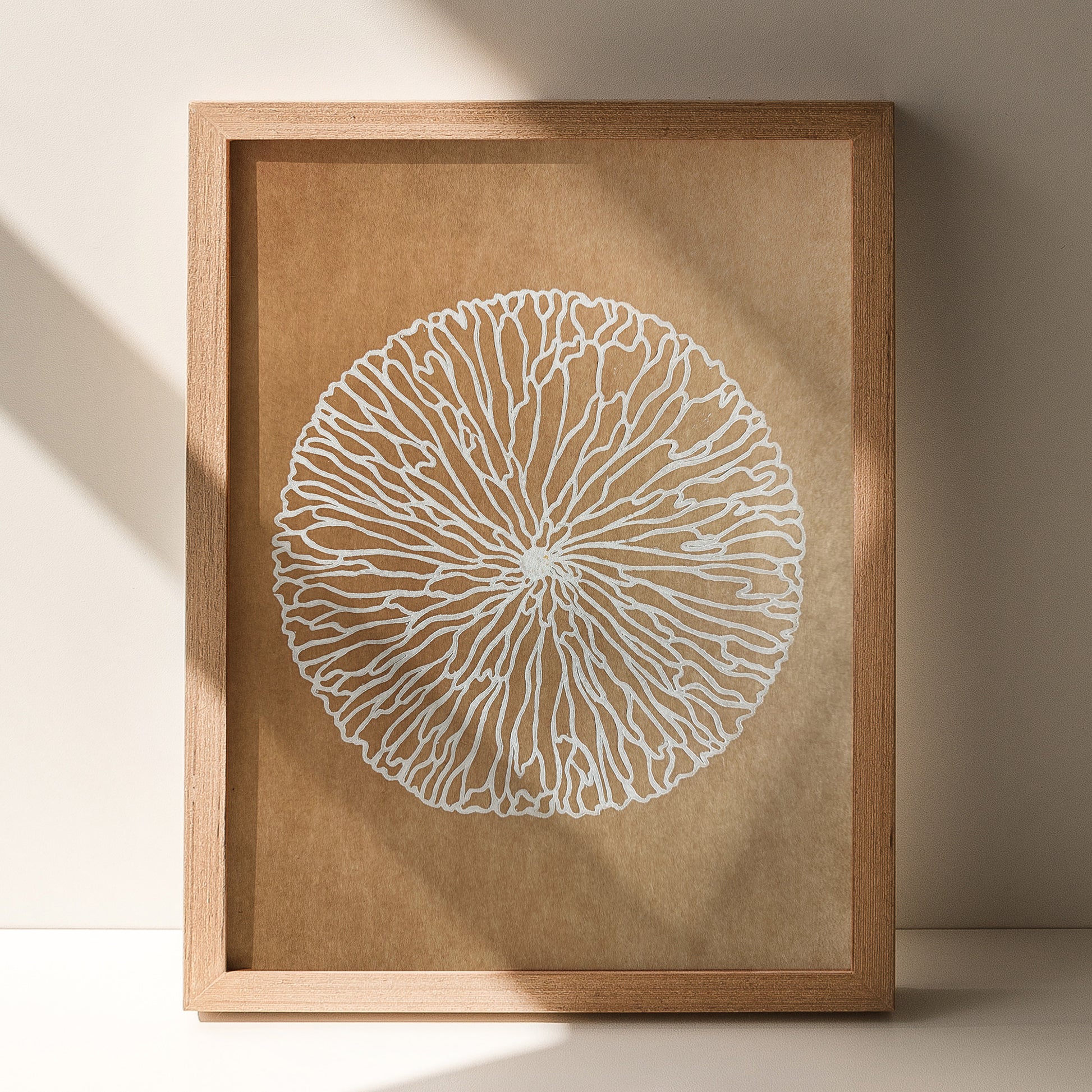 Craft wabi sabi wall decor abstract flower linocut print modern minimalist original artwork warm earth tones living room wall art hallway decor hostess gift christmas gift ideas lino rustic linogravure relief printmaking nature zen meditation mocha mousse color bedroom housewarming contemporary new home handprint unique midimalism eclectic scandinavian aesthetic above bed apartment dorm laundry entryway home office self housewarming heirloom new job girlfriend grandma grandmother mom