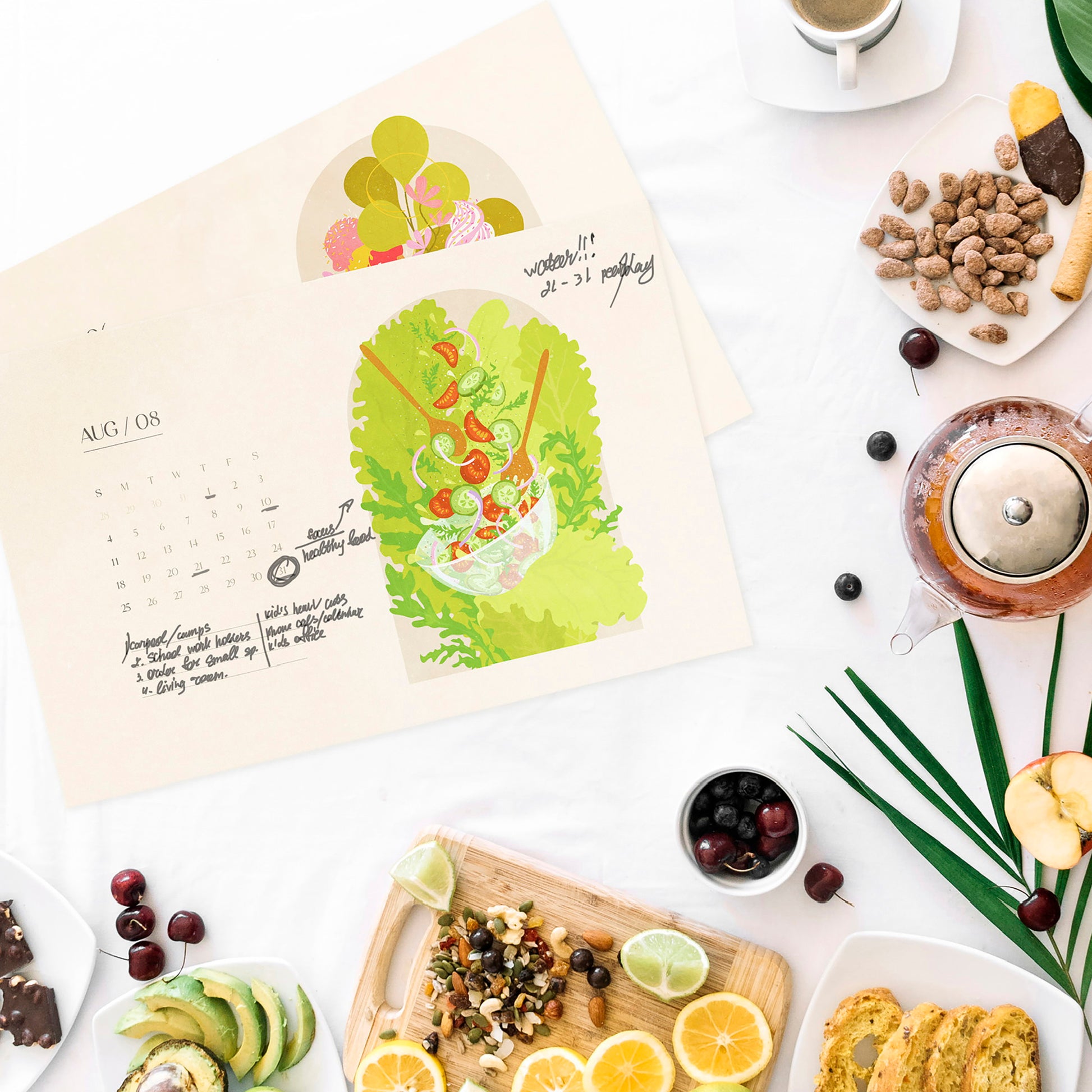Printable Illustrated monthly calendar 2026 Personalized fast food and drink 17x11 in wall foodie decor summer salad new job gift, girlfriend gift, gift for boyfriend, gift for her friend, anniversary gift, teacher appreciation gift, easter gift, grandma gift, new mom gift, grandmother gift, gift for aunt, hostess gift, teacher appreciation back to school, host gift, aunt gift, godmother gift, godparent gift, godfather gift, mother in law gift, daughter in law gift, Thanksgiving Gift