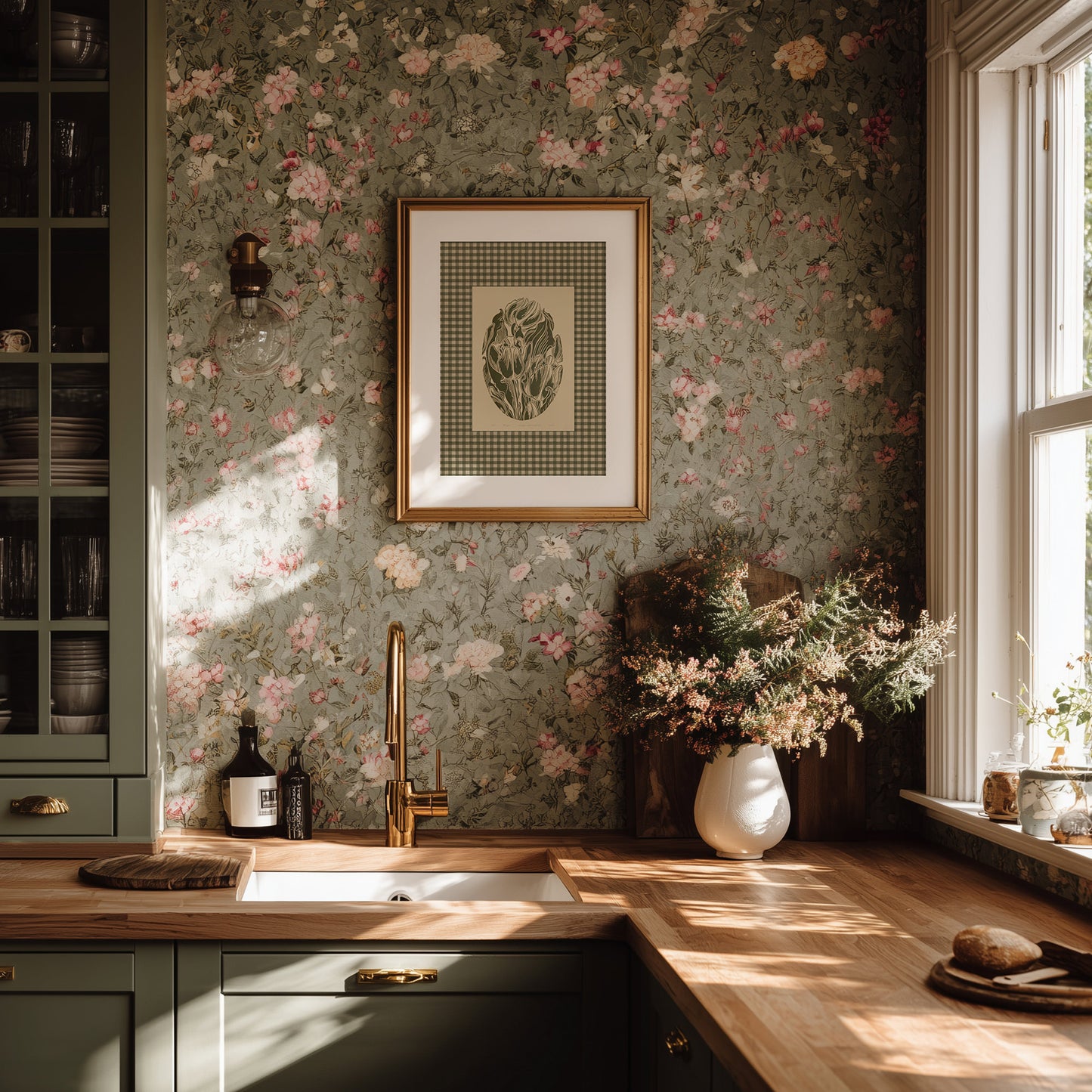 Retro Cottagecore Sage Green Gingham Tulips Flowers Linocut Prints Floral Printable Master Bedroom Wall Art Checkered Decor Digital Poster Kitchen farmhouse rustic romantic, foraged wall art, wife present, Floral wall art, Farmhouse wall decor, Farmhouse wall art, farm kitchen wall art, farm decor, easter gift, dorm room decor, Dining Room Decor, vintage flowers, mindfulness decor, Dining room art, daughter in law gift, old world botanical art, european vintage, french countryside