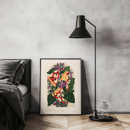Dark green yellow red purple maximalist prints margarita pizza blooming plant basil leaves printable wall art floral botanical modern kitchen man cave garage dining room neapolitan fast food digital poster italian cuisine coffee corner 
product, downloadable art, extra large wall art, bright wall hanging, mens game room, window nook, unique wall art, fine art prints, cabin, botanical floral, easter gift, law school graduation gift, 16th birthday gift, contemporary art, house warming gift, great room