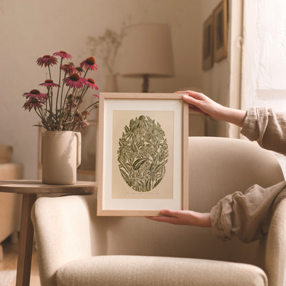 Gallery wall set of 2 Vintage anatomy of a Echinacea Purpurea flowers linocut art print