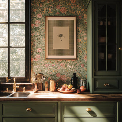 Printable Sage Green Gingham Daffodil Flower Linocut Prints Retro Cottagecore Chateaucore Checkered Wall Art Study Room Decor Digital Poster Kitchen dining
 slow living wall, scandinavian, eastern european, Antique, natural history wall art, vintage science, Scientific, woodland botanical, wild herbs, Forestcore, new job gift, grand millennial art, Grand Millennial Art, digital poster, biologist’s gift, therapist office art, New home gift, new grandma gift, new apartment housewarming gift