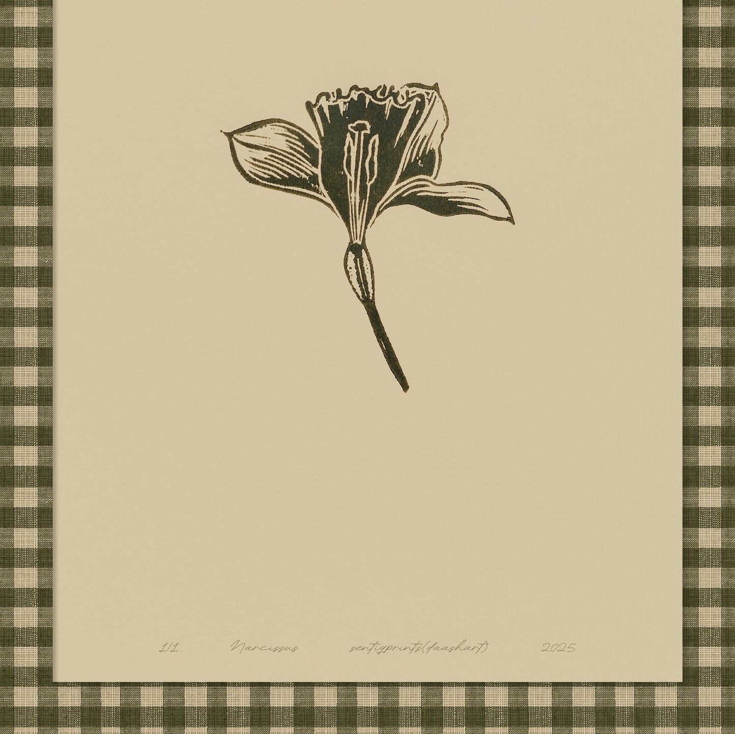 Printable Sage Green Gingham Daffodil Flower Linocut Prints Retro Cottagecore Chateaucore Checkered Wall Art Study Room Decor Digital Poster
 Monochrome earth tone palette, hostess gift, downloadable, neutral earth tones, hallway wall decor, wellness, home gift unique, heirloom gift, wellness home decor, bathroom prints, vintage poster, earthy green tones, grandmother gift, new beginnings gift, slow life, grandma gift, farm reading nook, going away gift for coworker, chateaucore, godparent gift