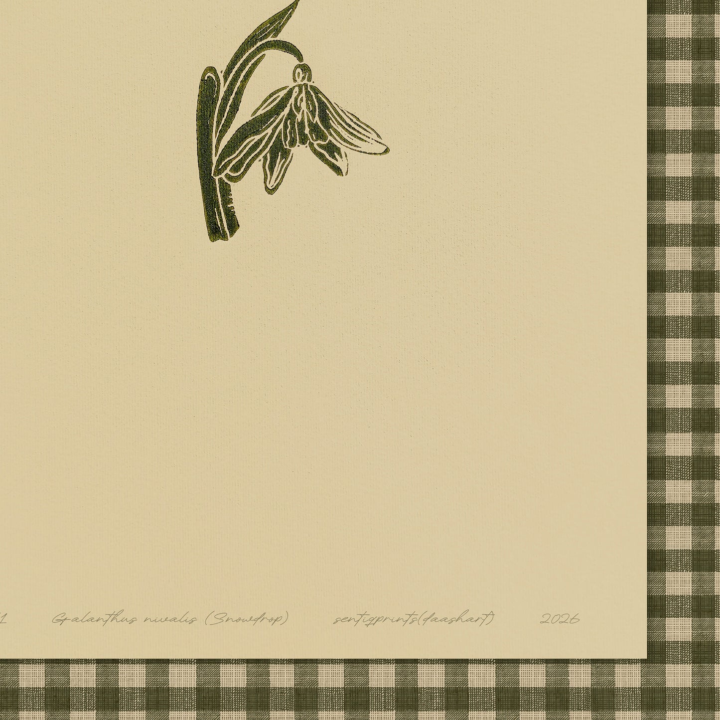 Trendy beige printable wall art sage green color gingham snowdrop flower large linocut retro cottagecore chateaucore checkered decor fireplace romantic nature digital poster floral lino prints rustic linogravure vintage botanical monoprints grand millennial kitchen monochrome mom gift living room antique illustration dining hostess table earth tones downloadable bedroom instant download home office housewarming farmhouse mother grandmother sister self wife women girlfriend Entryway reading nook