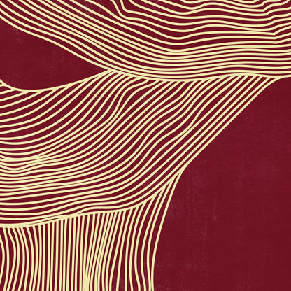 Gallery wall set of 3 trendy 2026 color palette burgundy and butter yellow abstract lines woman digital poster N7