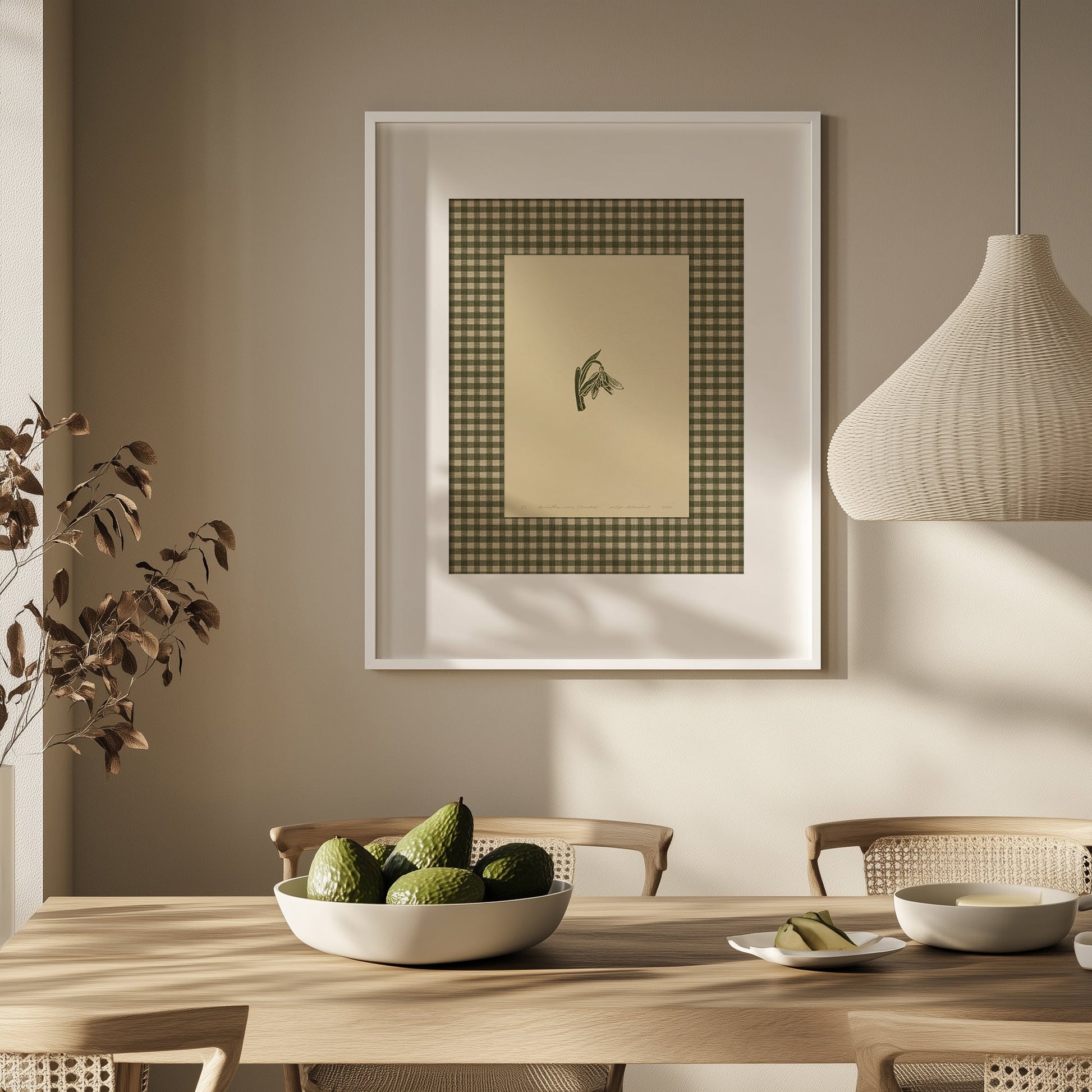 Trendy beige printable wall art sage green color gingham snowdrop flower large linocut retro cottagecore chateaucore checkered decor fireplace romantic nature digital poster floral lino prints rustic linogravure vintage botanical monoprints grand millennial kitchen monochrome mom gift living room antique illustration dining hostess table earth tones downloadable bedroom instant download home office housewarming farmhouse mother grandmother sister self wife women girlfriend Entryway reading nook
