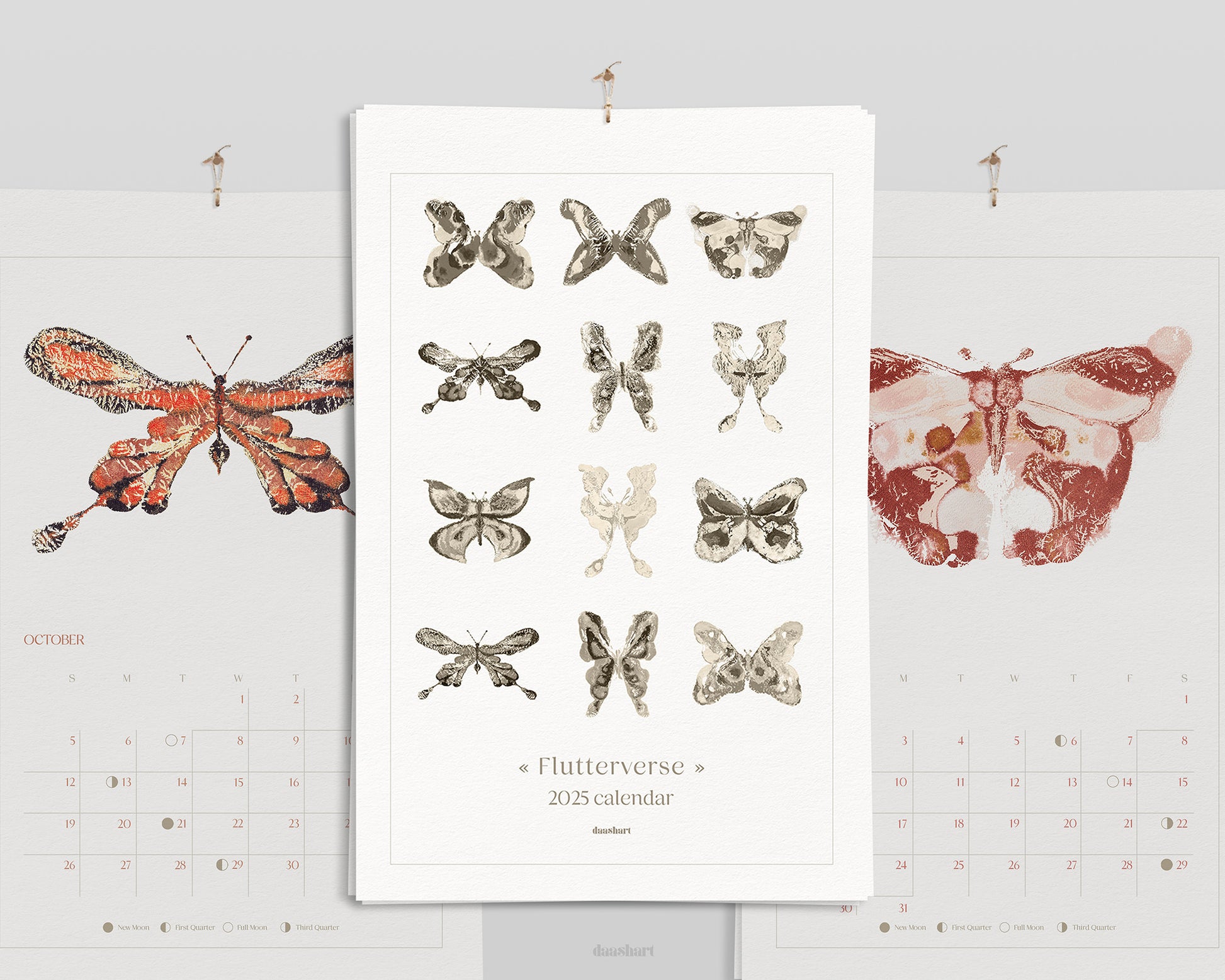 Large Printable 2025
Illustrated Calendar
Rainbow Abstract
Butterflies Monthly
Planner 11x17in
Wall Art Decor
New Year Gift
INSTANT DOWNLOAD
christmas present
monotype prints
note digital
moth insect
Lunar calendar 2025
