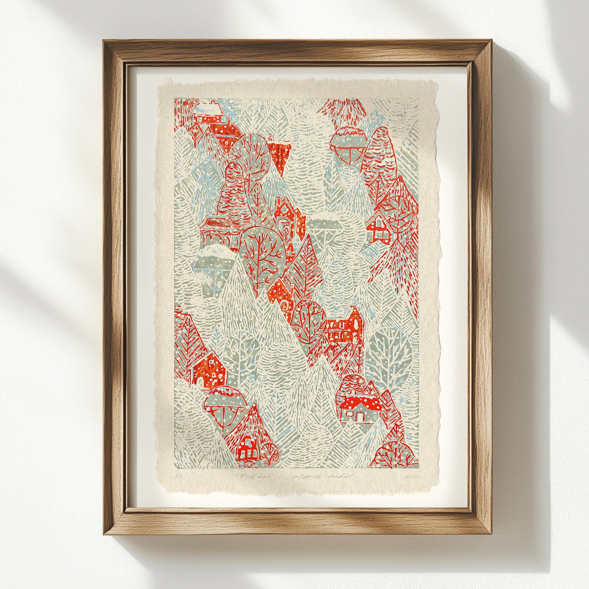 retro winter gray forest snow red house village printable wall art large linocut prints christmas festive toddler reading nook digital poster funny lino fine art linogravure staircase guest room decor downloadable kids master bedroom rustic christmas instant download lovers present farm dining room holiday season foraged self gift affordable nature thank you mom aesthetic home office housewarming moody dorm laundry mom mother grandmother sister wife women hostess girlfriend xmas kitchen entryway