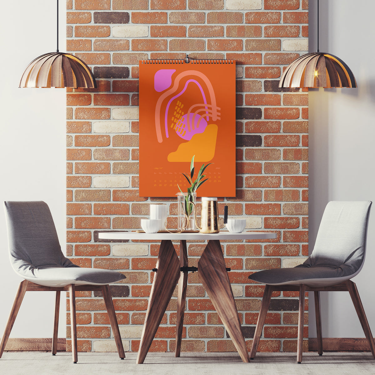 Colorful abstract monthly printable 2027 wall calendar nordic minimalist 11x17in contemporary lines illustrated calendar INSTANT DOWNLOAD new year 2027 gift digital product primary bedroom 2027 trendy color minimalist modern decor rainbow vertical illustration dining room teacher coworker housewarming new homeowner friend home office nature lover large downloadable rustic hanging mother grandmother sister self wife women hostess girlfriend artistic aesthetic christmas unique for her dad him