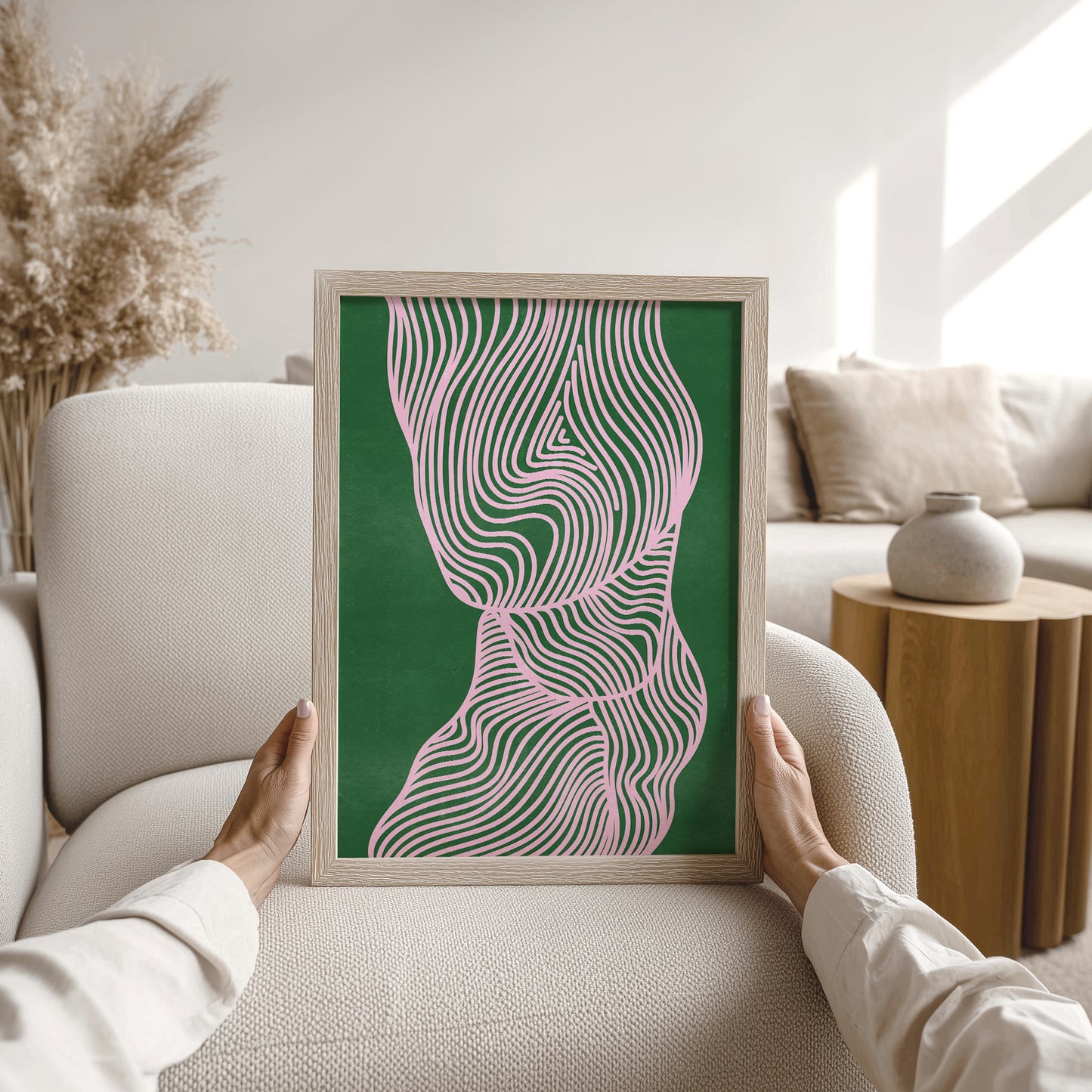 trendy 2026 palette blush pink green relaxing abstract contemporary lines printable wall art reading nook decor mid century modern gen z celebrated digital poster aesthetic prints
 digital download, digital product, downloadable art, wall hanging, unique wall art, mid century modern, entryway, foyer, staircase, primary bedroom, glamoratti, abstract, Xmas Gift for Nature Lover, contemporary art, abstract art prints, minimalist large wall art, half bath moody wall art, trendy wall art, aesthetic wall art