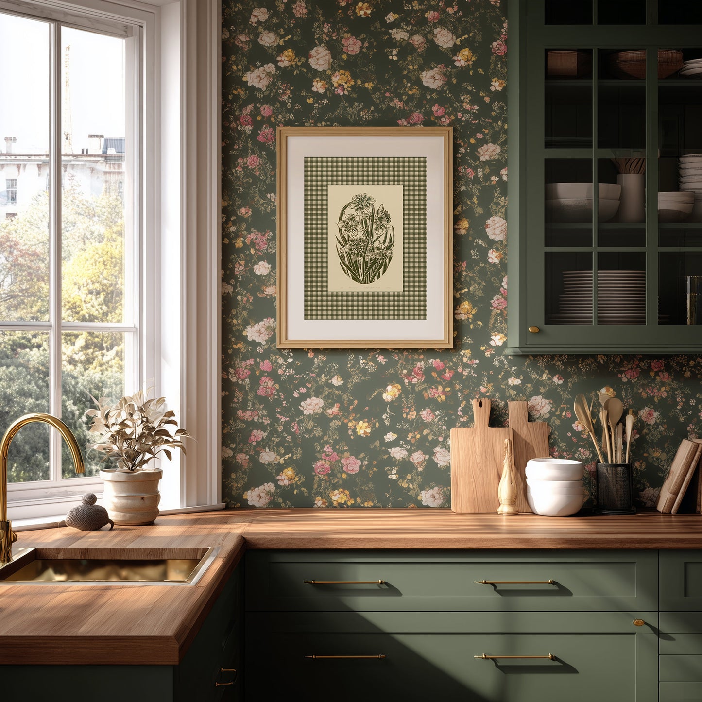 retro cottagecore sage green color gingham wall art daffodil flowers large linocut prints floral lino printable bedroom decor checkered decor digital poster farm reading nook rustic linogravure monochrome grand millennial modern kitchen vintage botanical mom gift living room antique illustration plant lover dining room chateaucore hostess thank you earth tones downloadable instant download home office housewarming laundry farmhouse mother grandmother sister self wife women girlfriend Entryway