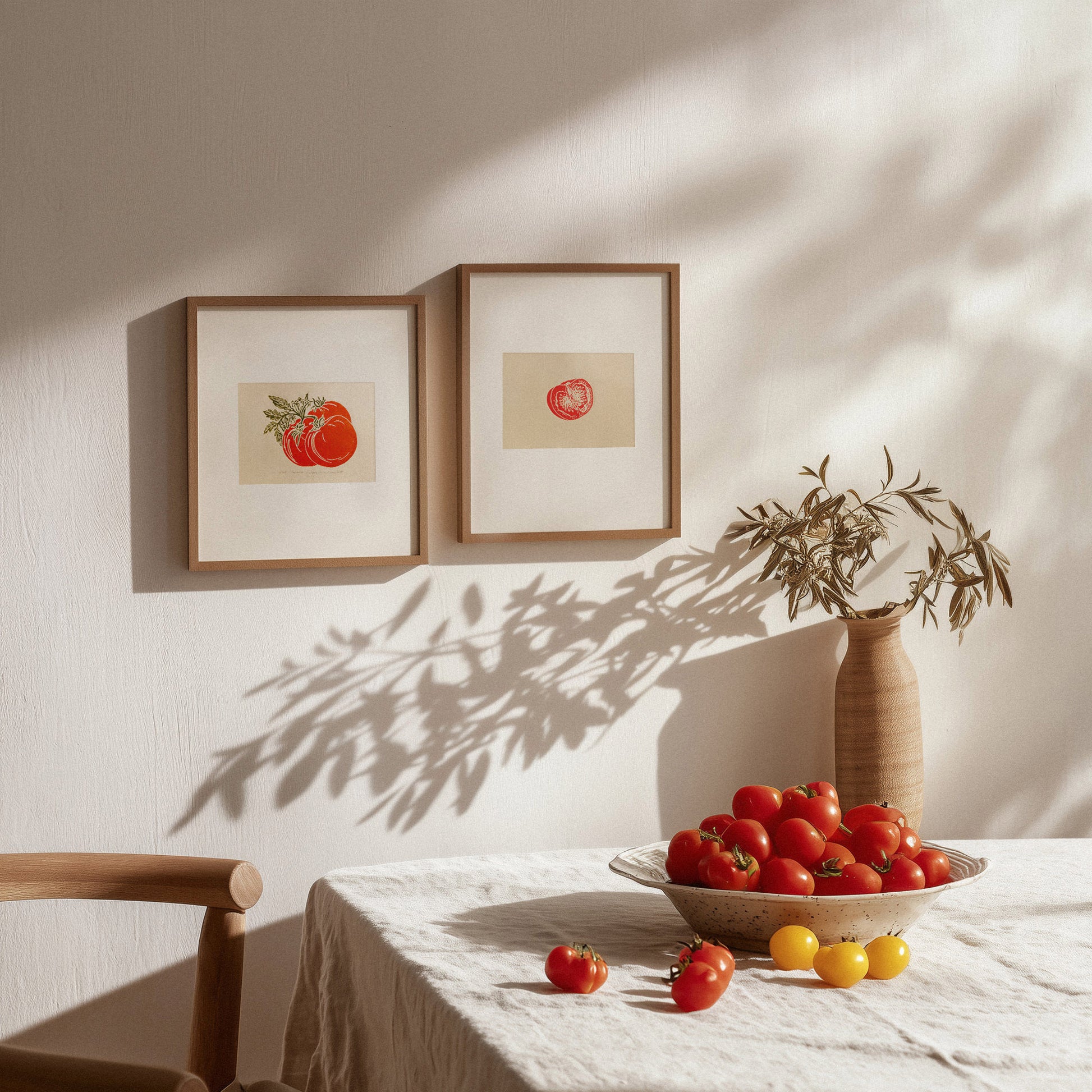 vintage cottagecore tomatoes berry nature linocut print mini gallery wall set of 2 piece farmhouse kitchen original artwork berries slice european countryside dining room decor relief printmaking rustic linogravure sage green engraving etching red beige retro
coffee corner, long distance gift, entryway, living room wall art minimalist, dorm, reading nook decor, Living room wall art, Linoleum print, dining area, Linogravure, herb botanical, light academia laundry room, rustic botanical, guest bathroom, cozy