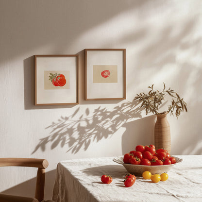vintage cottagecore tomatoes berry nature linocut print mini gallery wall set of 2 piece farmhouse kitchen original artwork berries slice european countryside dining room decor relief printmaking rustic linogravure sage green engraving etching red beige retro
coffee corner, long distance gift, entryway, living room wall art minimalist, dorm, reading nook decor, Living room wall art, Linoleum print, dining area, Linogravure, herb botanical, light academia laundry room, rustic botanical, guest bathroom, cozy