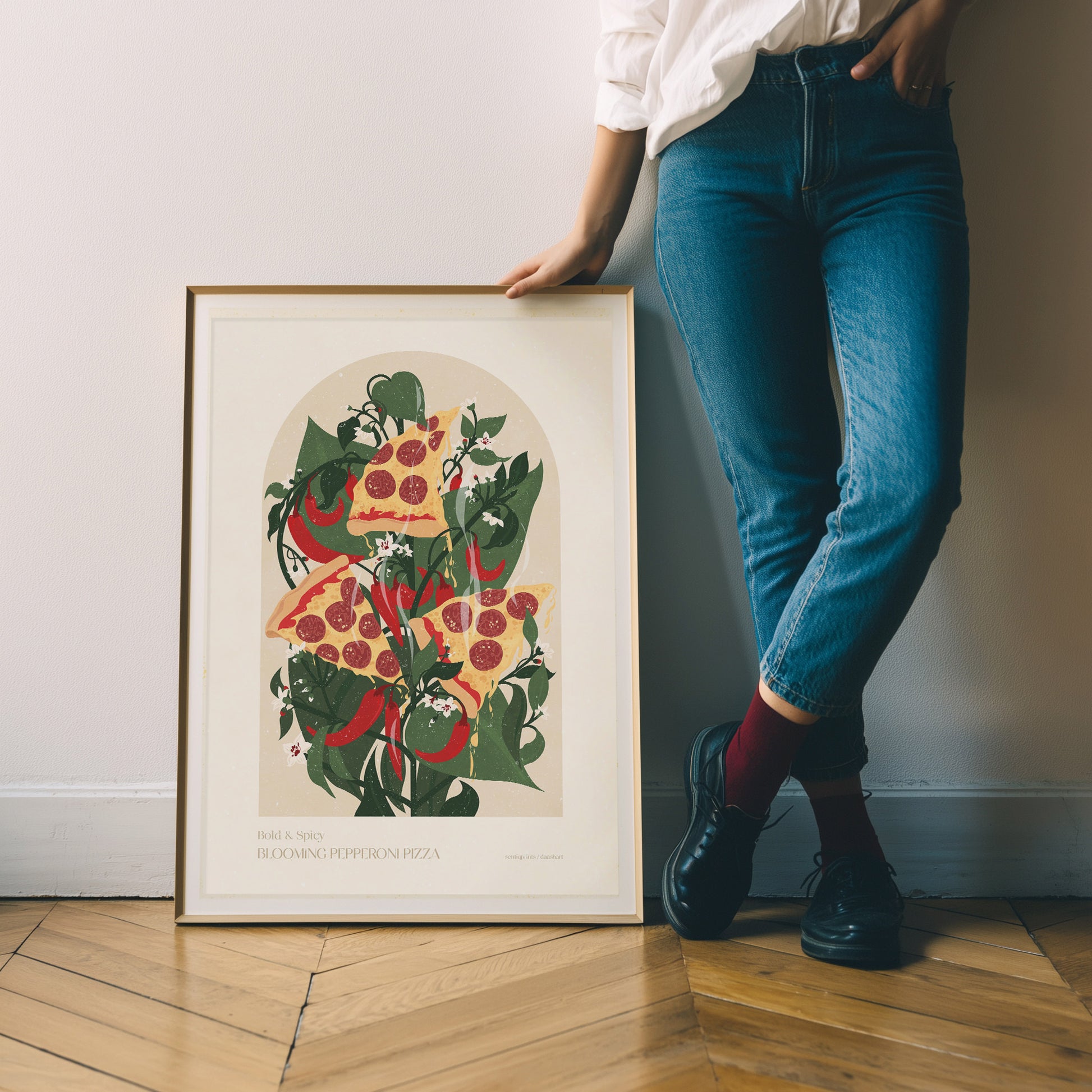 dark green color maximalist prints peperroni pizza blooming chili pepper plant lover gift printable wall art modern kitchen pantry decor floral fast food mom present digital poster american food italian cuisine plant lover gift dining funny vintage retro nature aesthetic beige hostess dish large illustration downloadable farmhouse bedroom living dorm laundry home office mother grandmother godmother sister girlfriend boyfriend husband brother hallway breakfast nook man cave father day garage