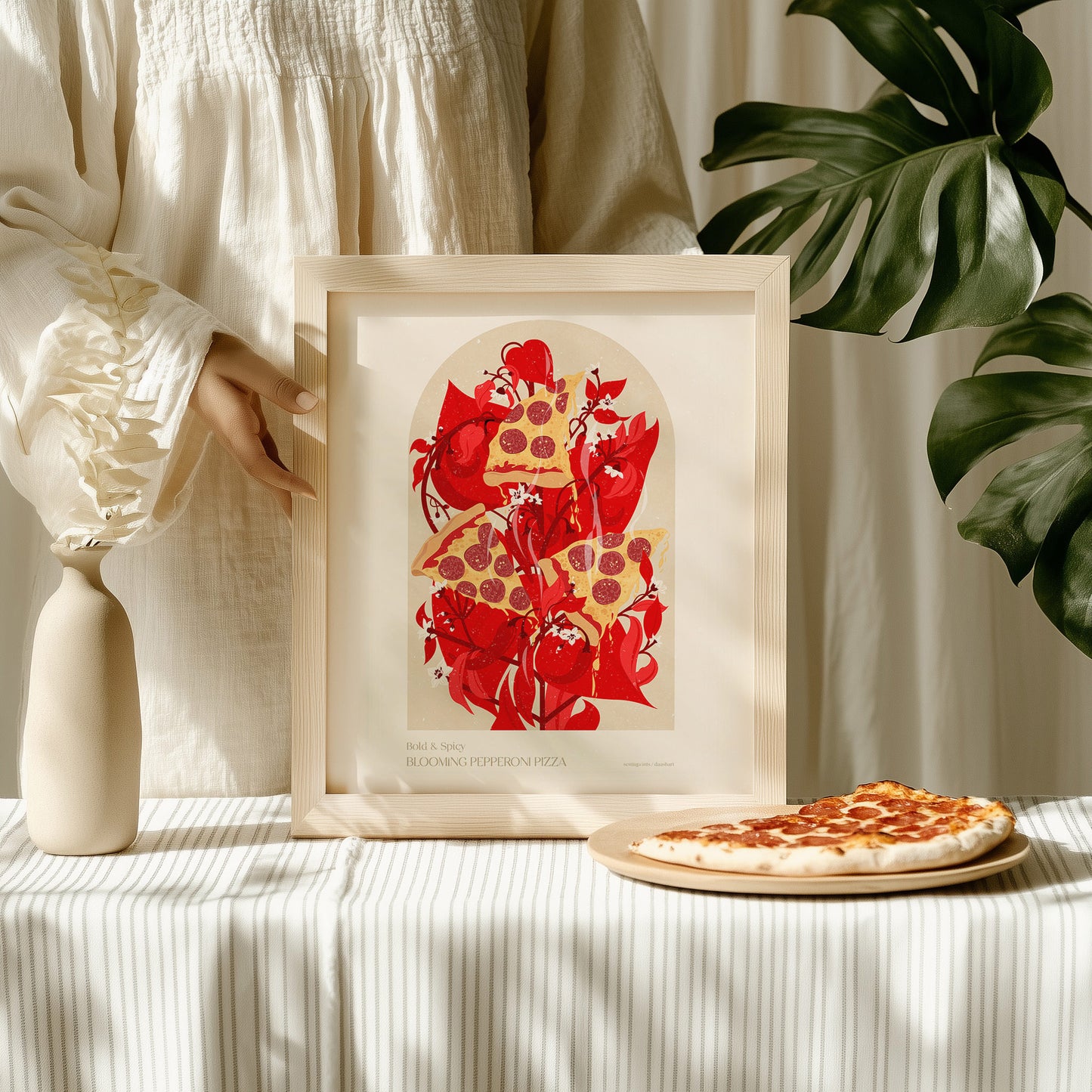 Maximalist Pepperoni Pizza Blooming Chili Pepper Plant Printable Wall Art Botanical Prints Modern Kitchen Decor Fast Food Digital Poster
dorm room decor, laundry room decor, mens room decor, home office decor, kids children nursery, bedside, bedroom focal point art, primary bedroom, man cave garage, new home gift, home gift unique, self gift, house warming gift, back to school gift, college graduation gift, going away gift for coworker, 21st birthday gift for her, coffee corner decor, breakfast nook, craft