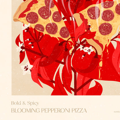 Maximalist Pepperoni Pizza Blooming Chili Pepper Plant Printable Wall Art Botanical Prints Modern Kitchen Decor Fast Food Digital Poster bold and spicy 
 illustration printable wall art, digital poster, nature, rustic, floral, heirloom gift, flower, plant, leaf, leaves, digital download, toddler reading nook, digital product, downloadable art, extra large wall art, bright wall hanging, mens game room, window nook, unique wall art, fine art prints, cabin, botanical floral, easter gift, law school graduation