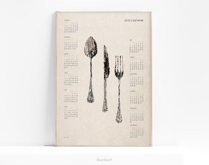 2025 Yearly Calendar
Abstract Poster
Spoon Fork Knife
Monotype Prints
Printable Wall Art
Modern Kitchen Art
Dining Room Decor
INSTANT DOWNLOAD
Digital minimalist
First home gift
New Year's Gift
northern hemisphere
christmas present
