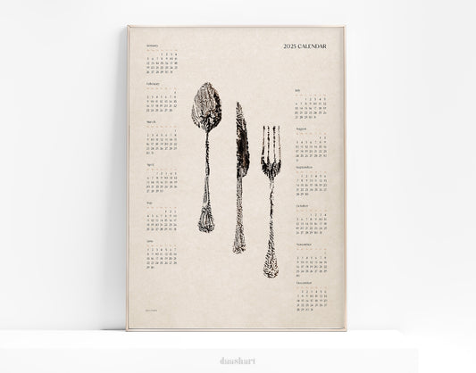 2025 Yearly Calendar
Abstract Poster
Spoon Fork Knife
Monotype Prints
Printable Wall Art
Modern Kitchen Art
Dining Room Decor
INSTANT DOWNLOAD
Digital minimalist
First home gift
New Year's Gift
northern hemisphere
christmas present
