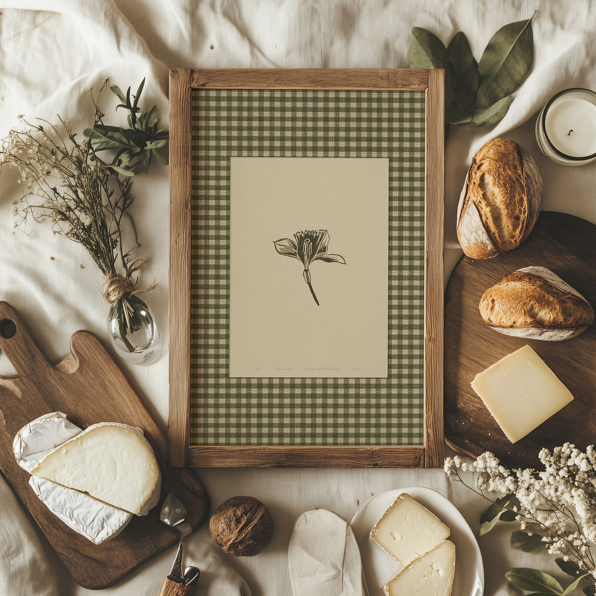 Beige printable wall art sage green color gingham daffodil flower large linocut prints retro cottagecore chateaucore decor checkered study room digital poster rustic linogravure floral lino instant download botanical checkered monoprints grand millennial modern kitchen monochrome mom gift living room antique illustration dining room hostess earth tones downloadable nature bedroom home office housewarming farmhouse mother grandmother sister self wife women girlfriend Entryway reading nook