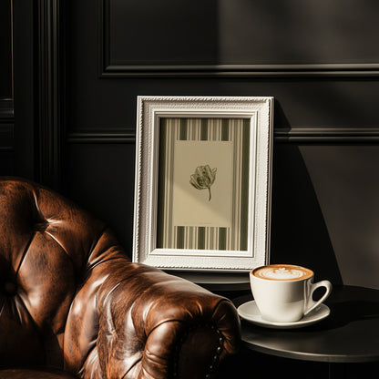 Beige retro cottagecore tulip flower large linocut prints sage green color striped printable wall art living room dining room decor grandmother present self gift digital poster rustic linogravure vintage lino relief texture Monochrome master bedroom home office godmother botanical floral lino earth tone grand millennial hallway mom antique illustration plant lover chateaucore hostess downloadable nature instant download housewarming kitchen laundry farmhouse mother sister wife women girlfriend