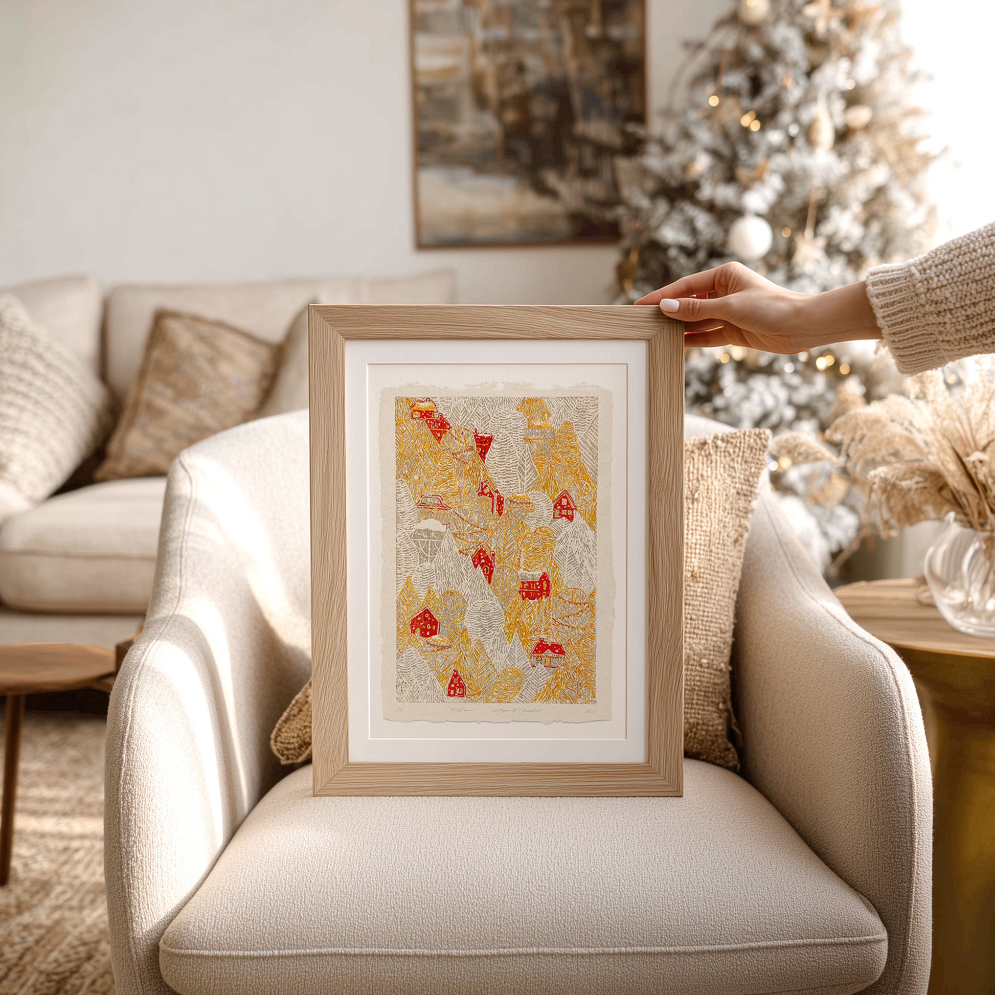 retro lovers present first snow red house printable wall art large linocut prints warm earth tones farm christmas dining room funny kids decor magical forest rustic village hallway digital poster linogravure download Yellow gray funny autumn bedroom instant download holiday season foraged self gift affordable lino download nature thank you mom aesthetic home office housewarming new downloadable hanging moody kitchen dorm laundry mom mother grandmother sister wife women farm hostess girlfriend