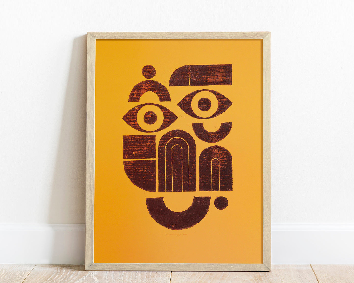 linocut print original artwork mid century modern lino linogravure printmaking terracotta color abstract bauhaus style funny face shapes minimalist 
housewarming gift, new apartment gift, staircase wall art, eclectic, minimalist Nature original art,&nbsp;mindfulness nature lover gift, reading nook decor, mothers day gift ideas, mothers day gift from daughter, mothers day gift, mother in law gift, mom birthday gift, Modern kitchen art, long distance gift, laundry room minimalist, Living room wall art