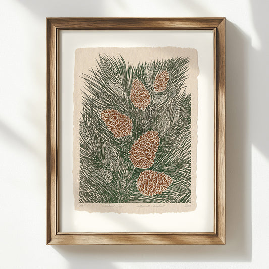 pine cone autumn large linocut prints Christmas nature Retro cottagecore pinecones nature sage green fireplace decor printable wall art nordic digital poster recycler paper foraged forest vintage winter retro lovers present earth tones farm dining room hallway linogravure download bedroom instant download holiday self lino mom aesthetic home office housewarming new downloadable hanging moody kitchen dorm laundry mom mother grandmother sister wife women farm hostess girlfriend