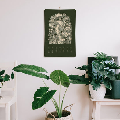 2026 wall printable calendar botanical flowers monthly 11x17in linocut prints illustrated calendar living room wall art home office decor new year hostess grandmother gift INSTANT DOWNLOAD rustic floral lino linogravure cottagecore digital product entryway anniversary gift, teacher appreciation gift, easter gift, grandma gift, new mom gift, grandmother gift, gift for aunt, hostess gift, teacher appreciation back to school, host gift, aunt gift, godmother gift