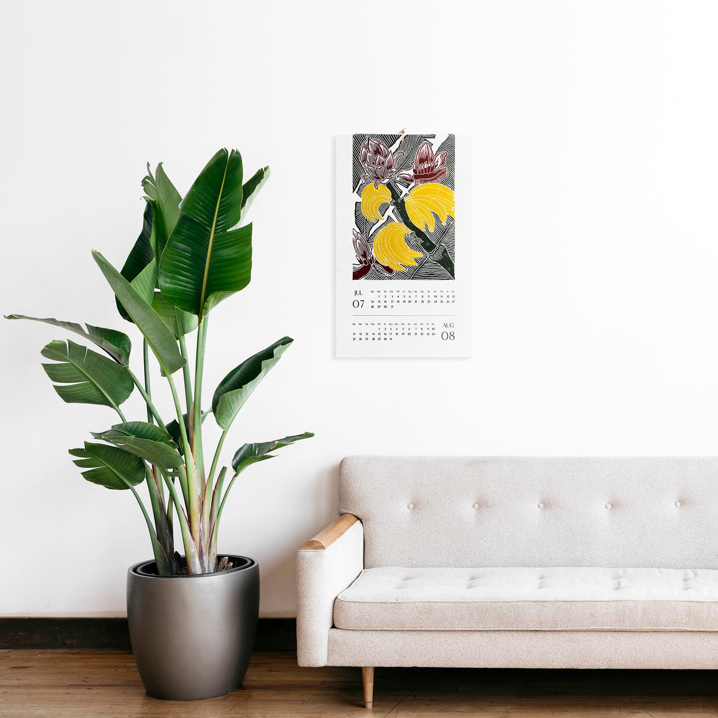 Bright botanical printable calendar 2026 with Floral fruits and vegetable 11x17in linocut illustrated wall decor new year gift living room banana, grandma gift, new mom gift, grandmother gift, gift for aunt, hostess gift, teacher appreciation back to school, host gift, aunt gift, godmother gift, godparent gift, godfather gift, mother in law gift, daughter in law gift, Thanksgiving Gift, sister in law gift, niece gift from aunt, new grandma gift, mothers day gift from daughter, mothers day gift ideas 