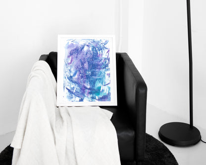 Blue and purple abstract painting «Textured Impressions I» poster Printable wall art Contemporary modern Instant download New home gift Modern living room Bedroom abstraction Digital wall decor 