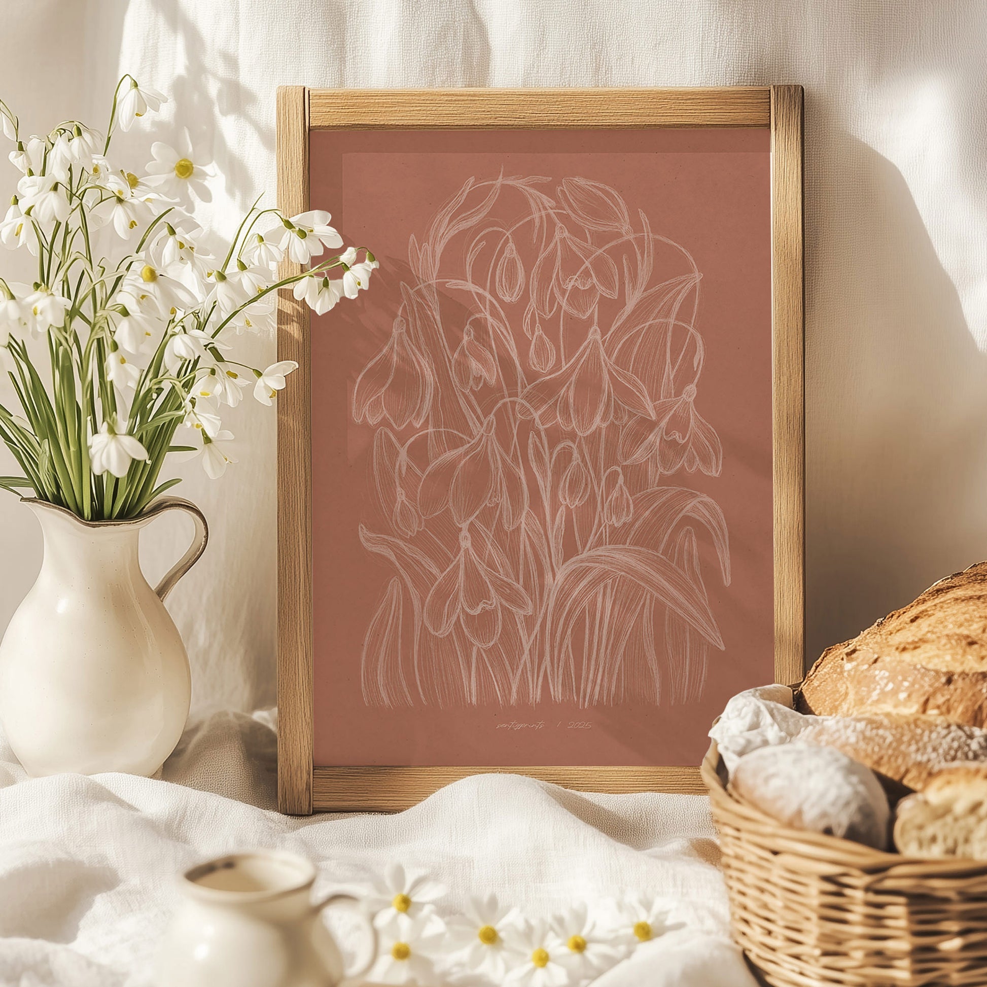 mocha mousse color
vintage sketch
snowdrop flowers
spring wall art
floral prints
digital poster
printable wall art
modern kitchen art
bedroom wall decor
digital product
hand drawn wall art
wall hanging
rustic wall art