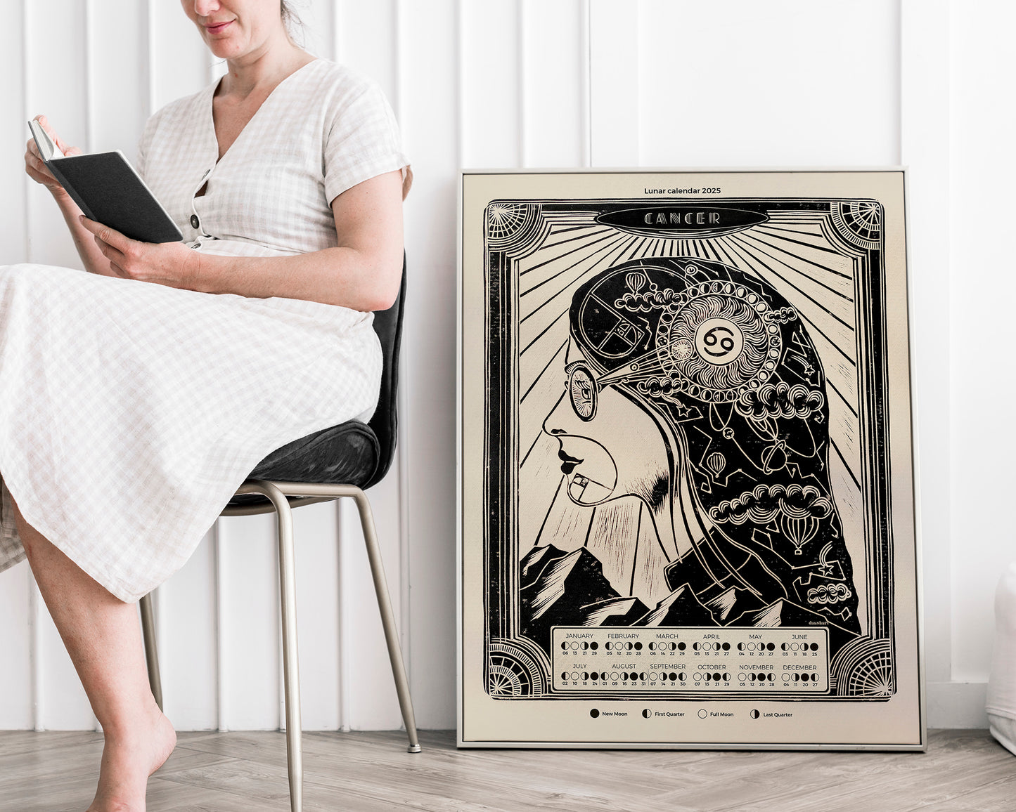 Personalized Zodiac
Lunar Calendar 2025
Sign Wall Large
Poster Female
Linocut Prints
Portrait Printable
Decor Girlfriend
Christmas Gift
Aries Taurus Gemini
Cancer Leo Virgo
Aquarius Pisces
Sagittarius Libra
Scorpio Capricorn