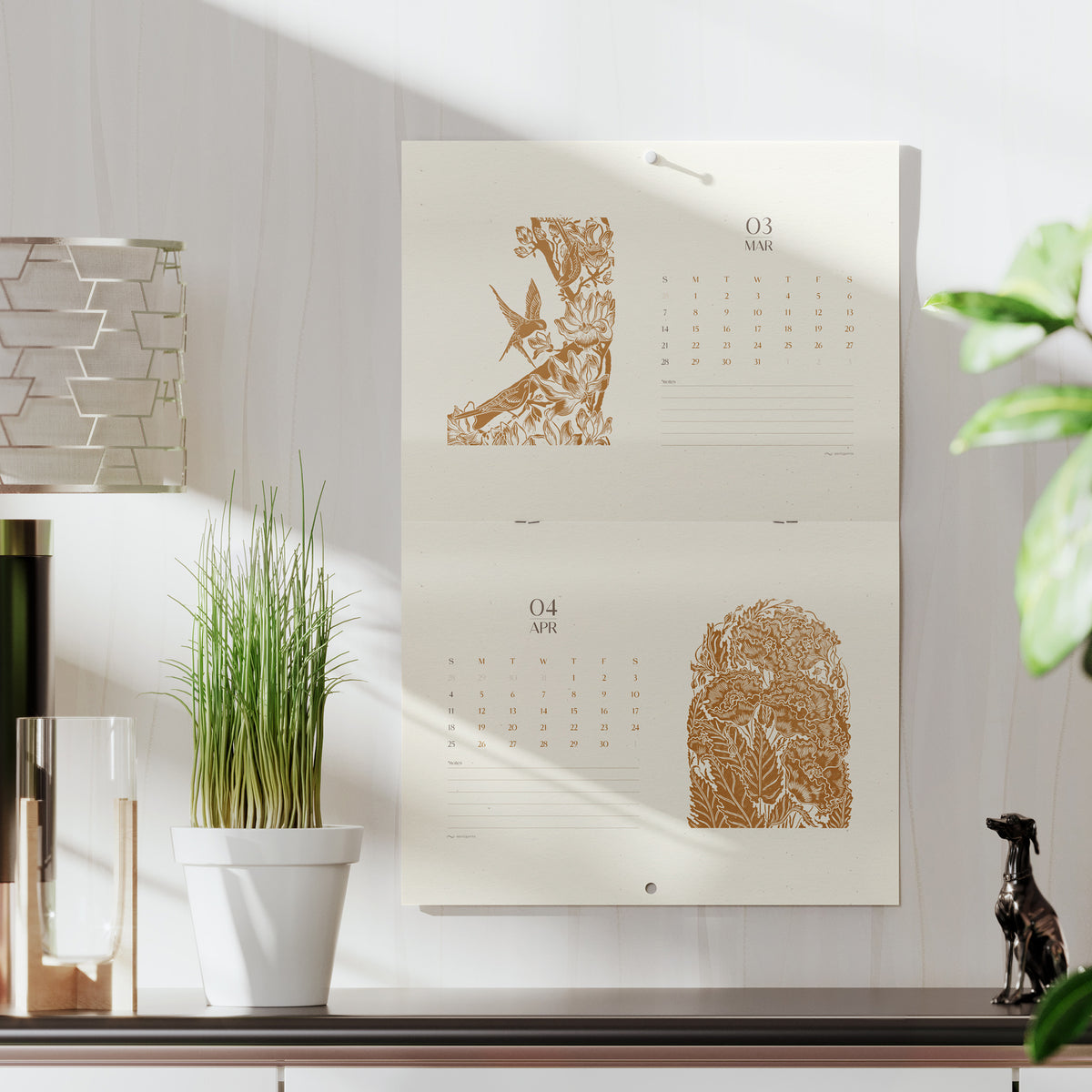 2027 wall printable calendar floral lino prints ochre color monthly botanical wall decor illustrated calendar 11x17in modern kitchen farmhouse wall decor christmas present instant download hydrangea mushroom rose sunflower magnolia snake bellflower flower peonies birds flowers vintage linocut instant xmas botanical digital bedroom new year Cottagecore large hostess coworker homeowner friend nature rustic farmhouse mother grandmother sister self wife women farm girlfriend godmother gift for her