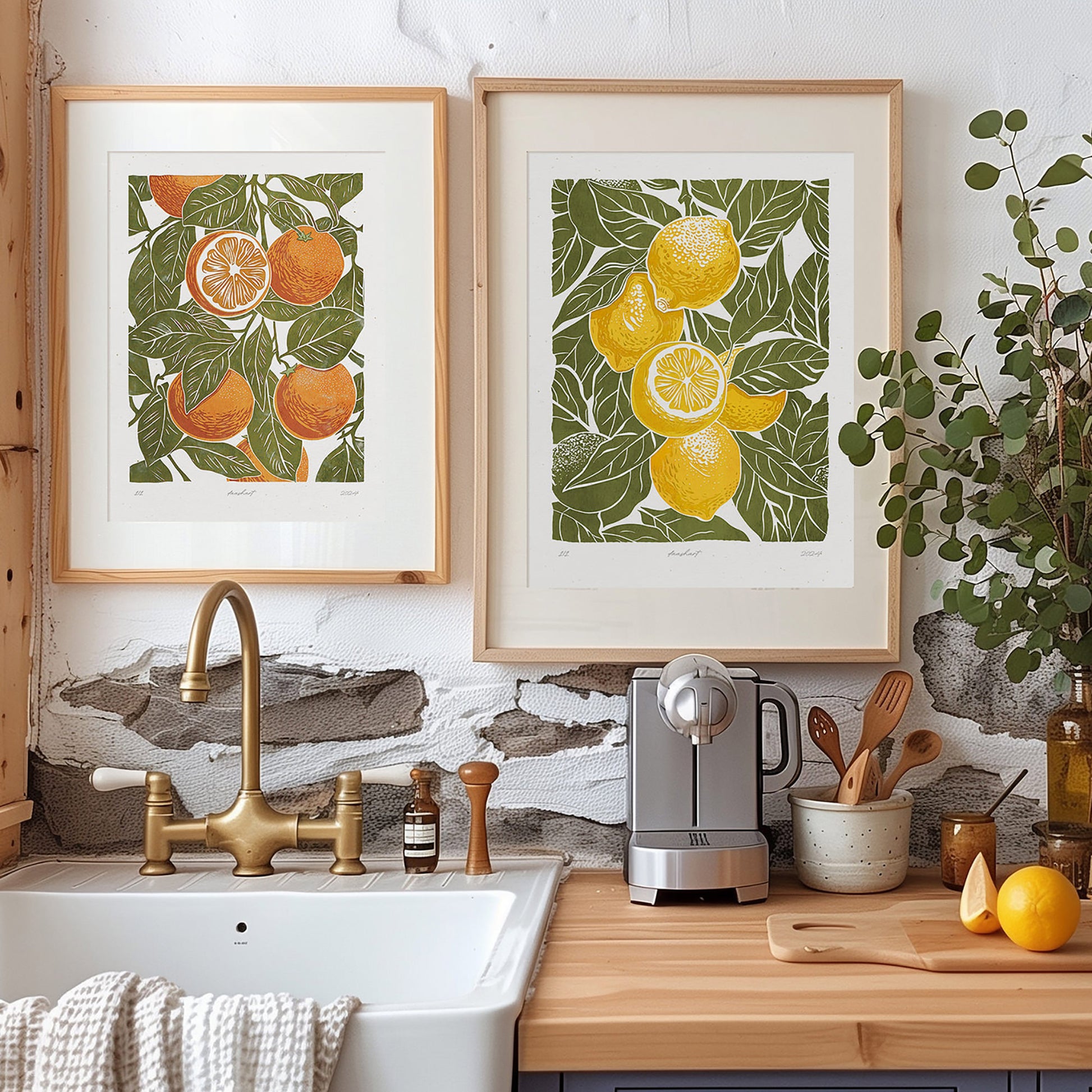 Gallery wall set of 2 Sage green oranges and lemons fruits «Sagreen Lemoranges» Printable linocut wall art posters gift for her friend, anniversary gift, teacher appreciation gift, grandma gift, new mom gift, grandmother gift, gift for aunt, hostess gift, host gift, aunt gift, godmother gift, godparent gift, godfather gift, mother in law gift, daughter in law gift, sister in law gift, niece gift from aunt, new grandma gift, mothers day gift from daughter, mothers day gift ideas, gift for best friend female