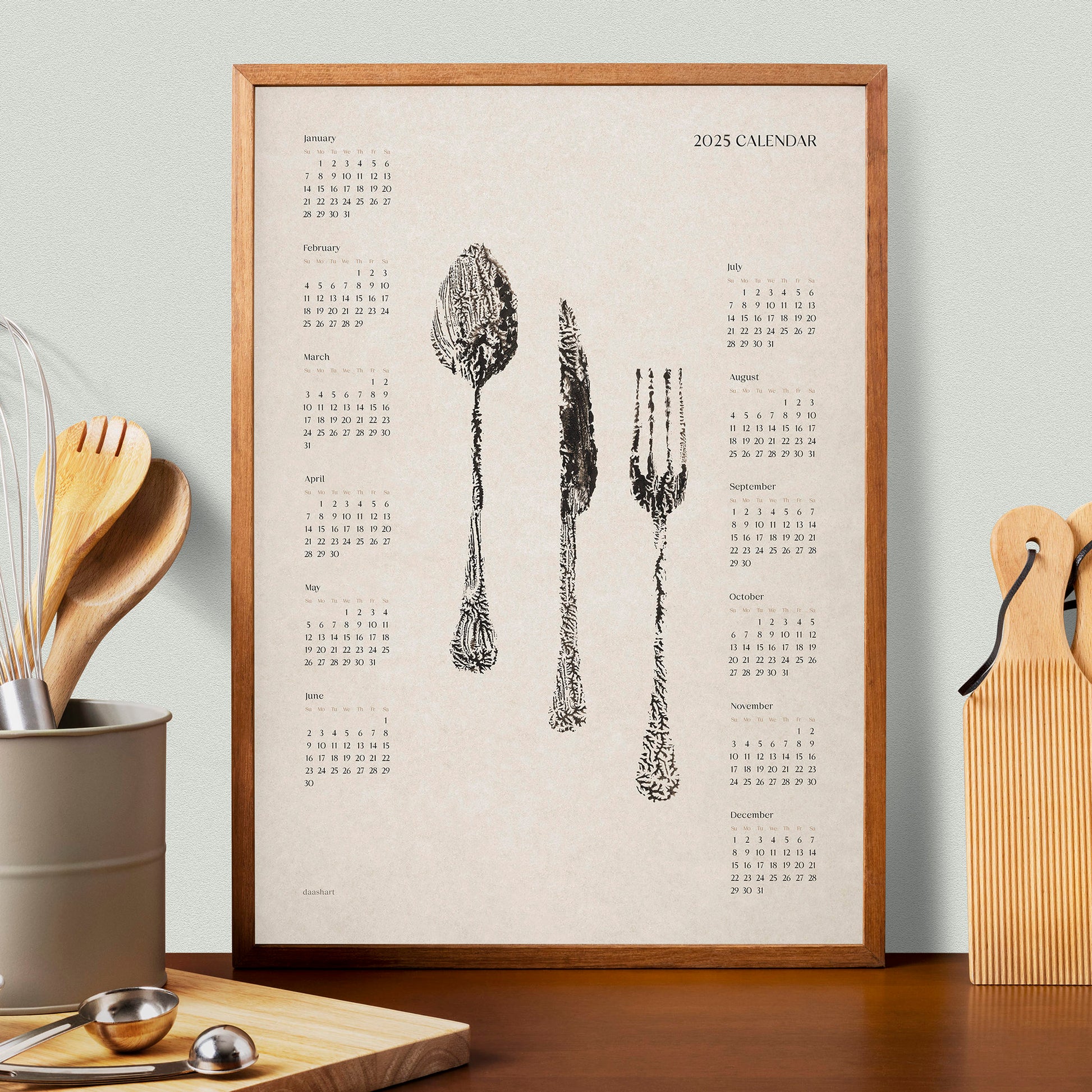 2025 Yearly Calendar
Abstract Poster
Spoon Fork Knife
Monotype Prints
Printable Wall Art
Modern Kitchen Art
Dining Room Decor
INSTANT DOWNLOAD
Digital minimalist
First home gift
New Year's Gift
northern hemisphere
christmas present
