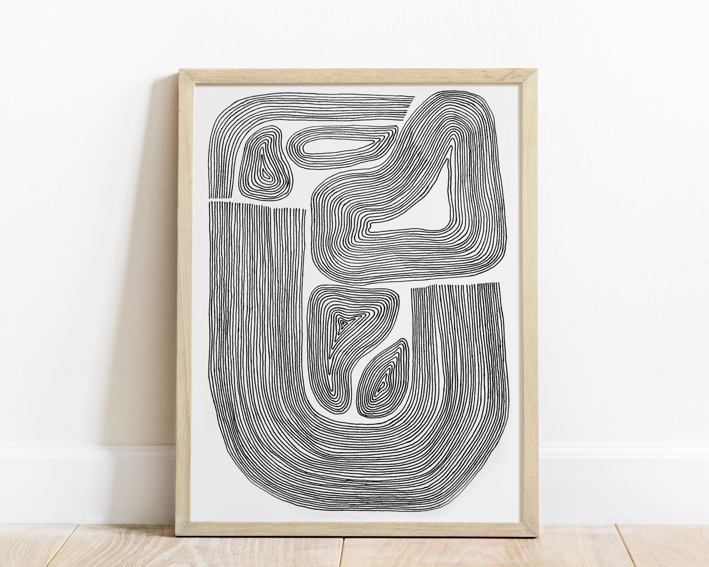 №1 Unique black and white Abstract line shapes artwork for New home gift UNFRAMED for living room, or bedroom original artwork
